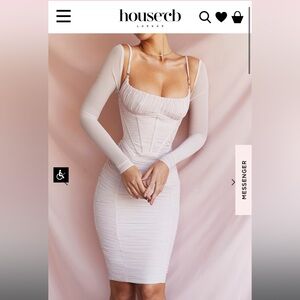 NWT house of cb freyja dress pale pink XS